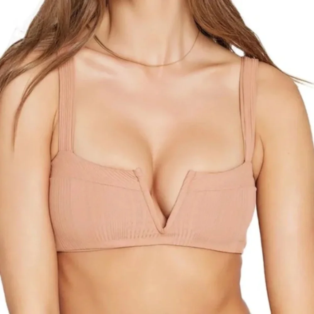 NWT L*Space Lee Lee Top & Cabana Bottoms 2 Pc. Bikini Set in Putty Sz. L